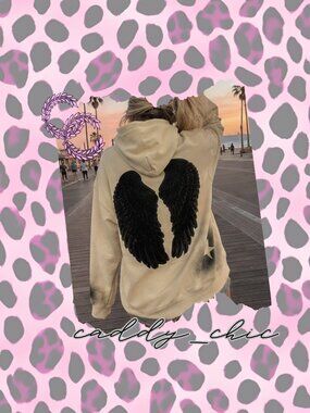 Fallen Angel Hoodie – Hand-Painted Black Wing & Star Mixed-Media Hoodie